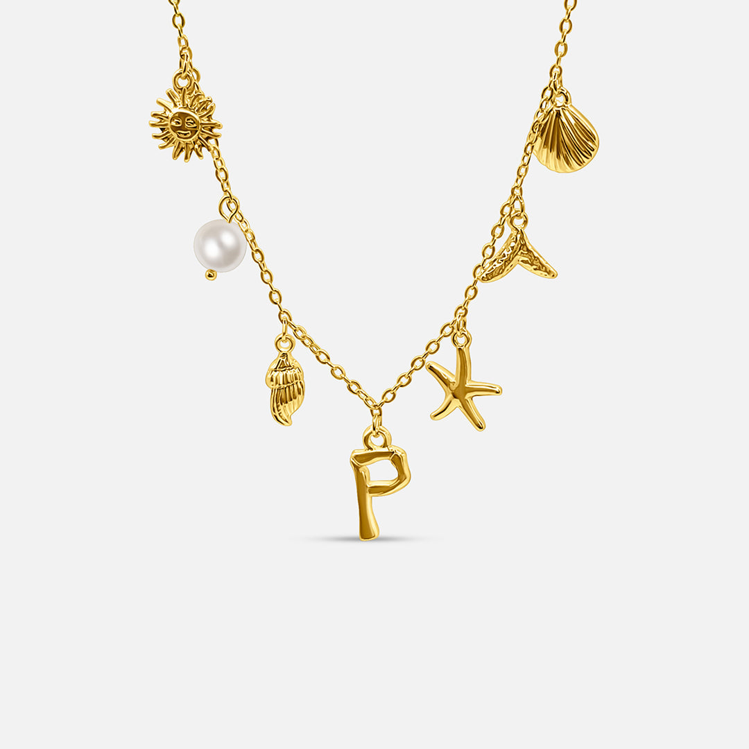 Ocean Letter Necklace - GOLD CØDE Toronto
