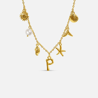 Ocean Letter Necklace - GOLD CØDE Toronto
