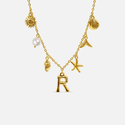 Ocean Letter Necklace - GOLD CØDE Toronto