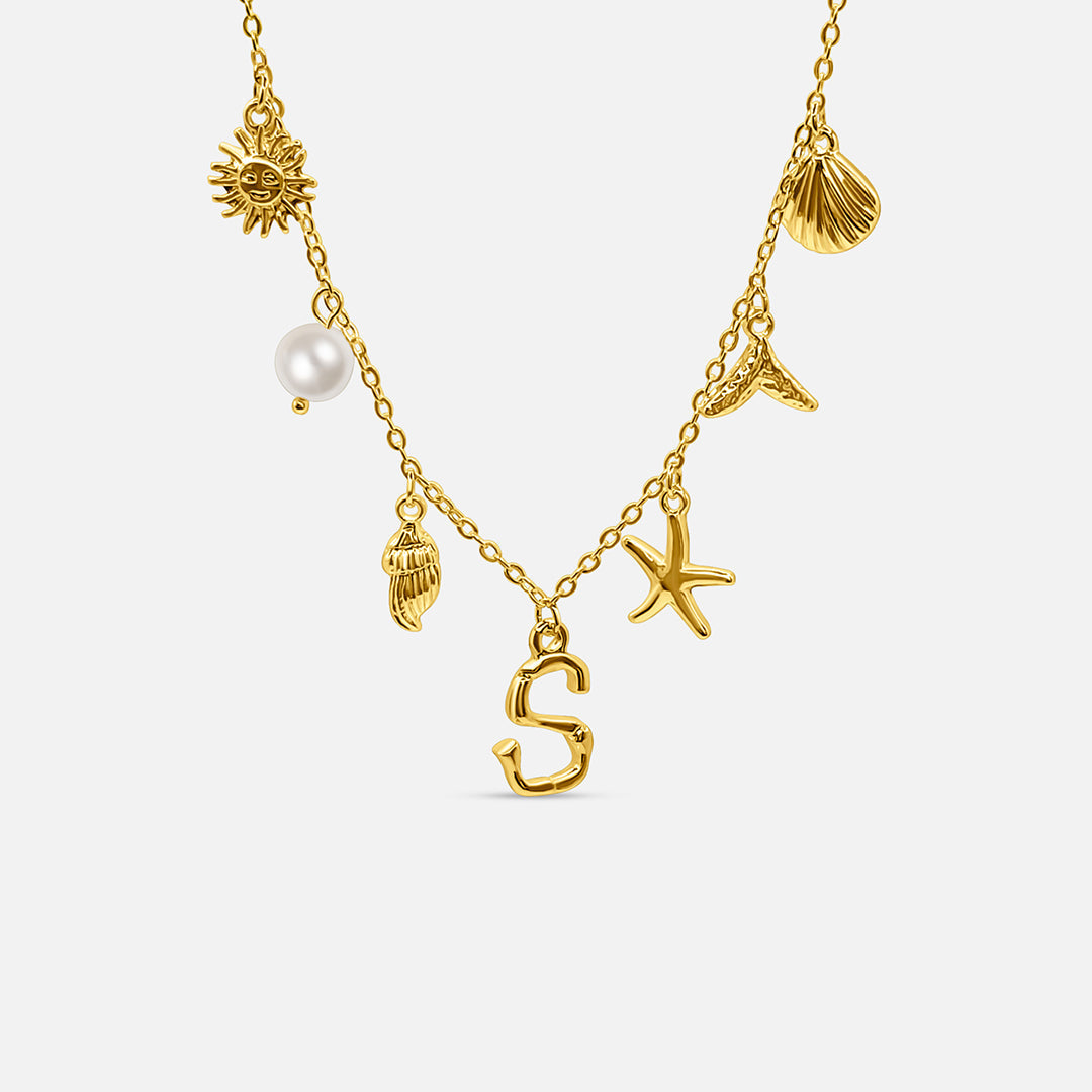 Ocean Letter Necklace - GOLD CØDE Toronto
