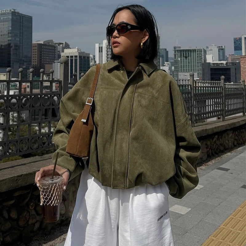 Nada | VIRAL Suedine Bomber Jas Aviero Madrid