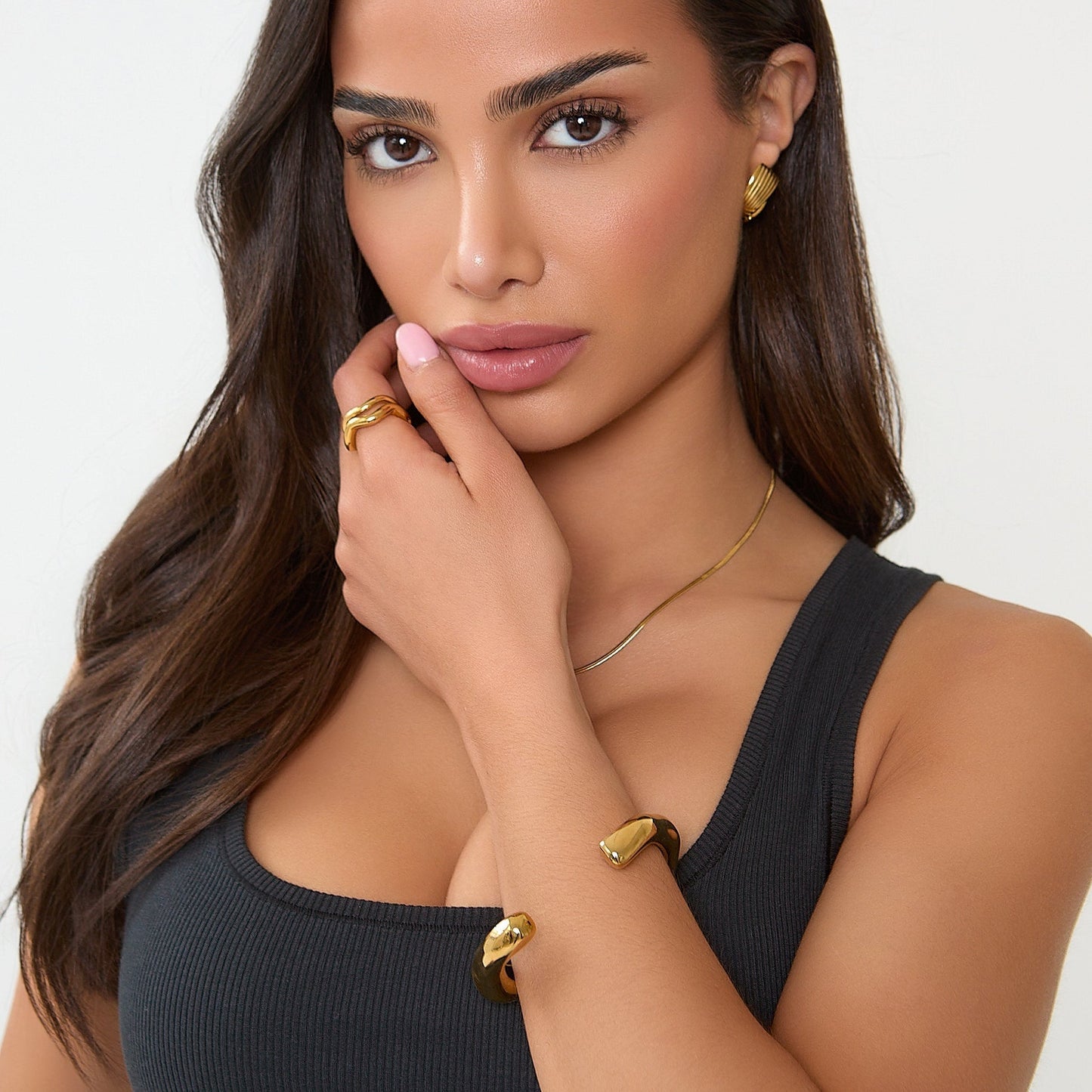 Sculptural Open Bracelet - GOLD CØDE Toronto