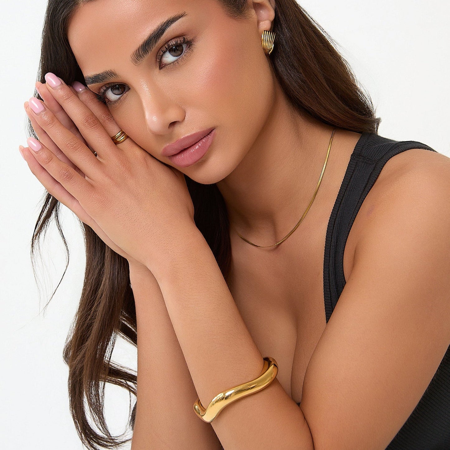 Sculptural Open Bracelet - GOLD CØDE Toronto