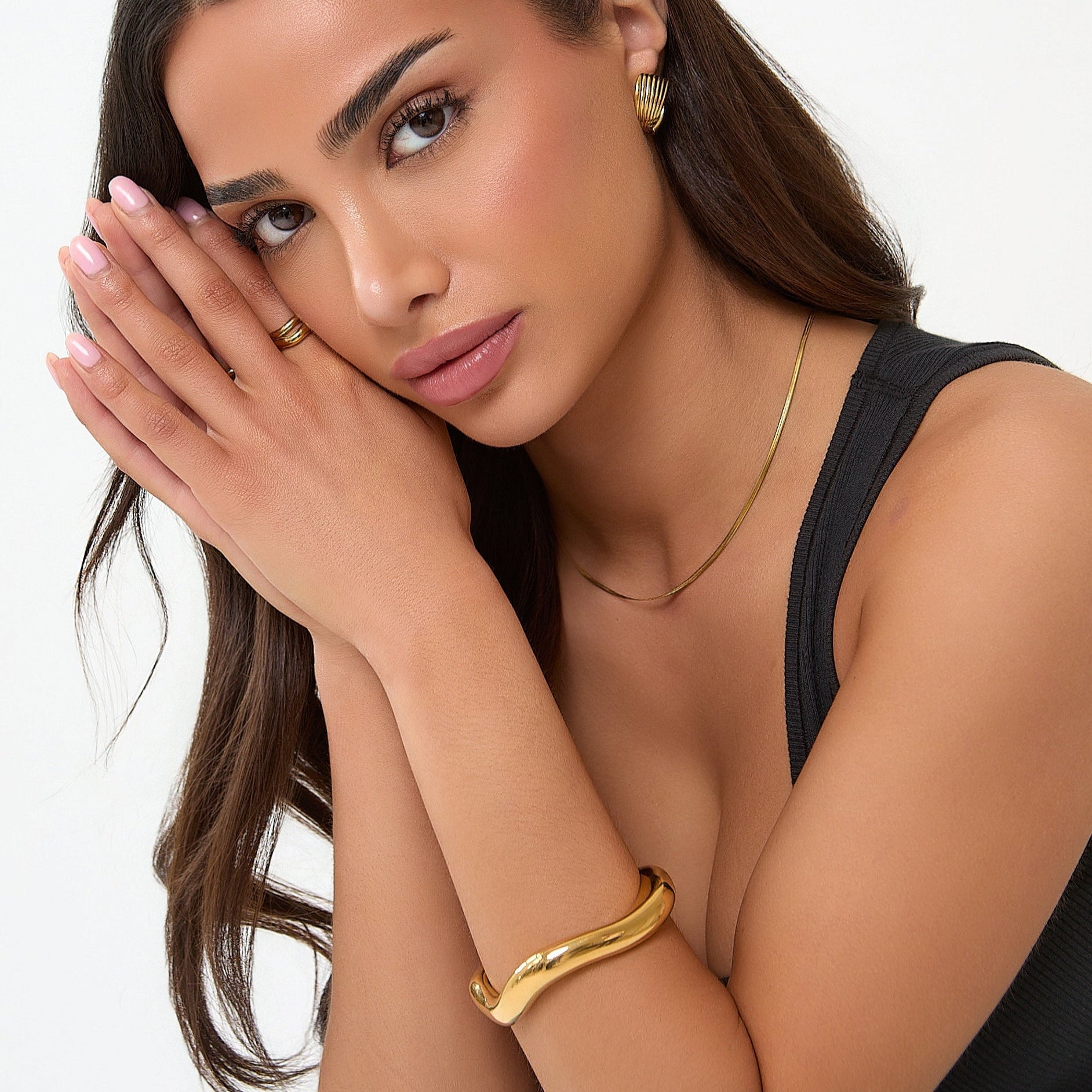 Sculptural Open Bracelet - GOLD CØDE Toronto