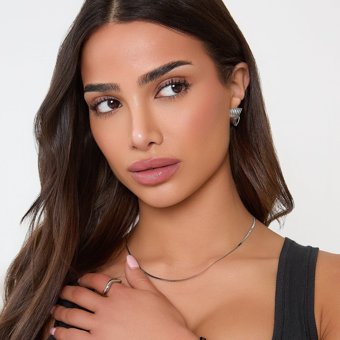 Palina - Collar plateado texturizado 2 mm Aviero Madrid