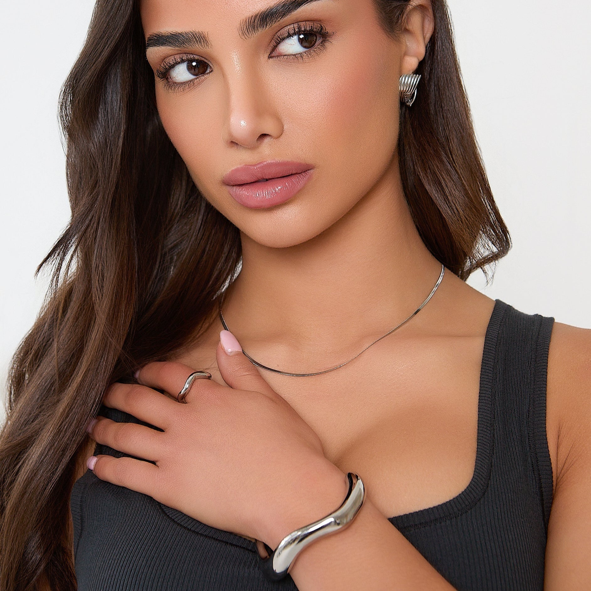 Brazalete Abierto Escultural - PLATA Aviero Madrid