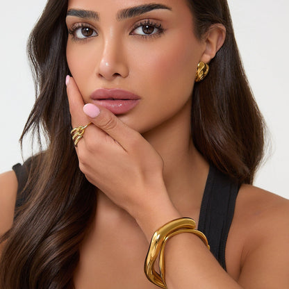 Sculptural Open Bracelet - GOLD CØDE Toronto