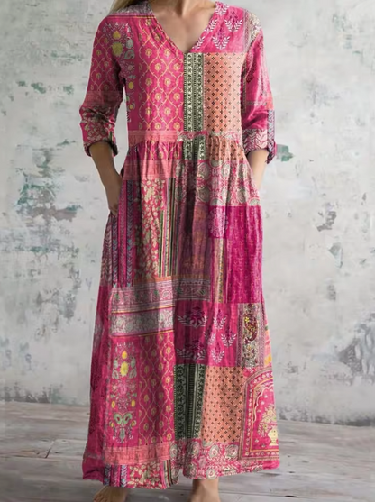 Noemí - Vestido midi boho de verano Aviero Madrid