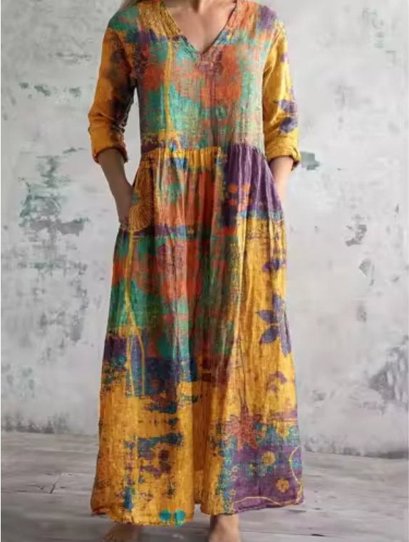 Noemí - Vestido midi boho de verano Aviero Madrid