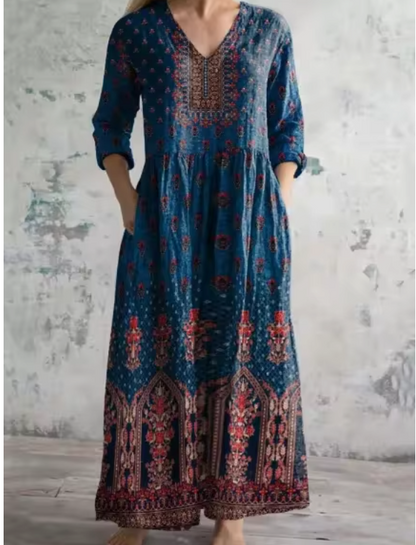 Noemí - Vestido midi boho de verano Aviero Madrid