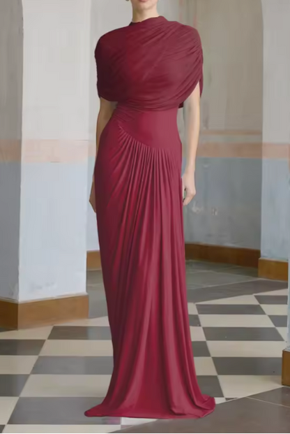 Marbella – Vestido Maxi Asimétrico Plisado Aviero Madrid