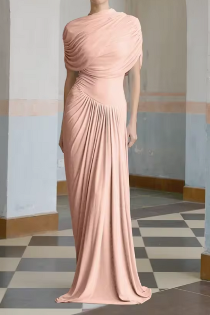 Marbella – Vestido Maxi Asimétrico Plisado Aviero Madrid