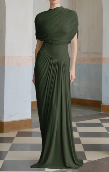 Marbella – Vestido Maxi Asimétrico Plisado Aviero Madrid