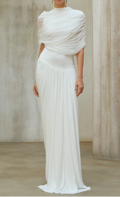 Marbella – Vestido Maxi Asimétrico Plisado Aviero Madrid