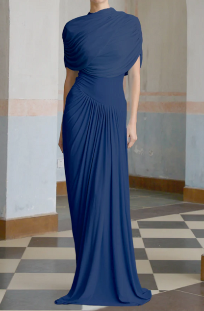 Marbella – Vestido Maxi Asimétrico Plisado Aviero Madrid