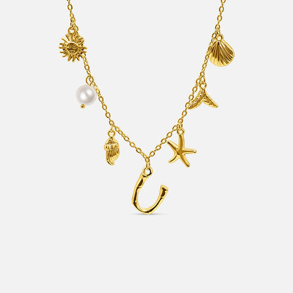 Ocean Letter Necklace - GOLD CØDE Toronto