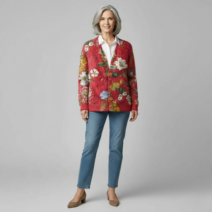 Solenne | Timeless Floral Cardigan CODE America