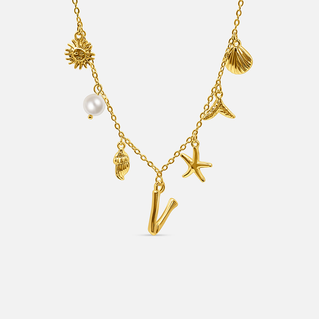 Ocean Letter Necklace - GOLD CØDE Toronto