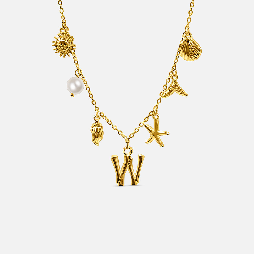 Ocean Letter Necklace - GOLD CØDE Toronto