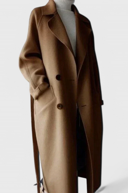 Abrigo Largo de Mezcla de Lana Clara Timeless Valera Madrid