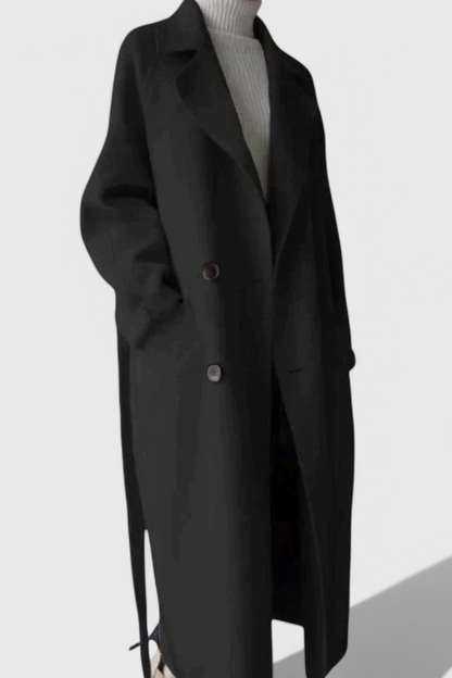 Abrigo Largo de Mezcla de Lana Clara Timeless Valera Madrid