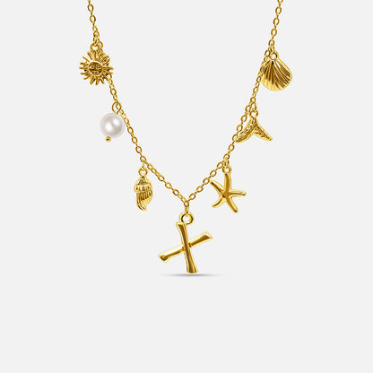 Ocean Letter Necklace - GOLD CØDE Toronto