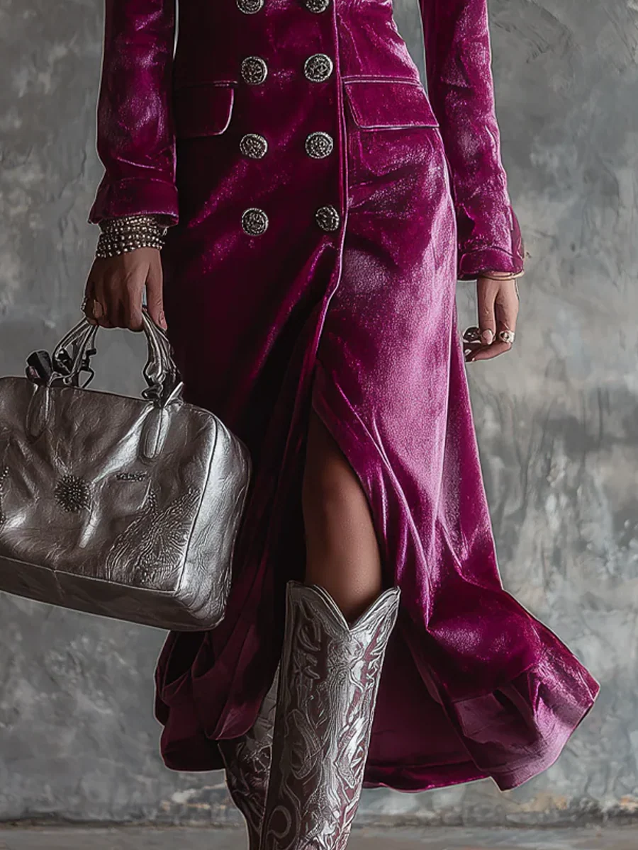 Isabel - Velvet Maxi Blazer Dress CODE America