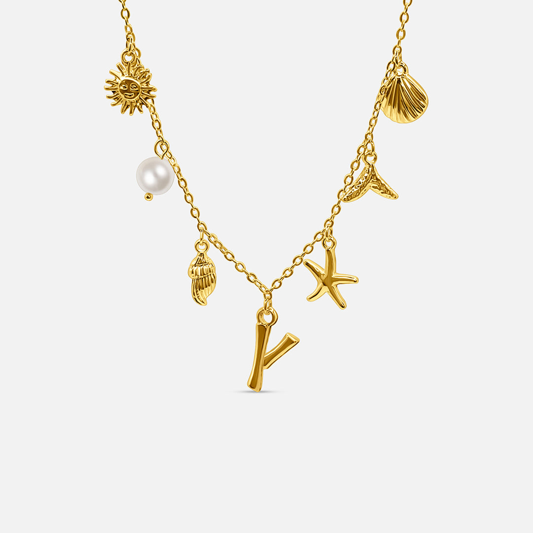 Ocean Letter Necklace - GOLD CØDE Toronto