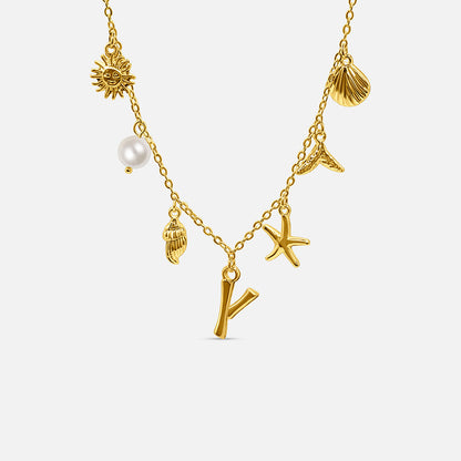 Ocean Letter Necklace - GOLD CØDE Toronto