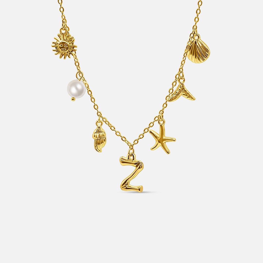 Ocean Letter Necklace - GOLD CØDE Toronto
