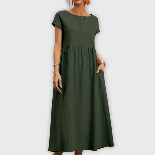 Nina - Elegant Round Neck Dress CØDE Toronto