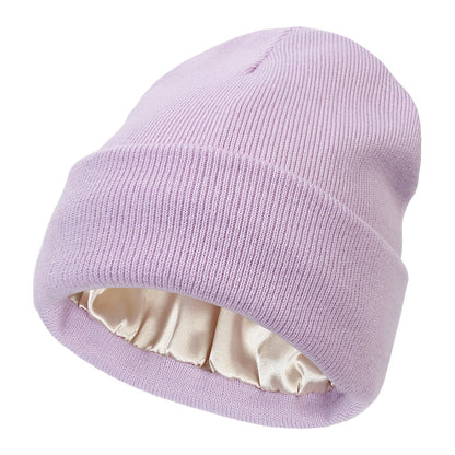 Luxe Satin-Lined Beanie – Elegant Winter Warmth for Hair Protection Grace & Willow Toronto