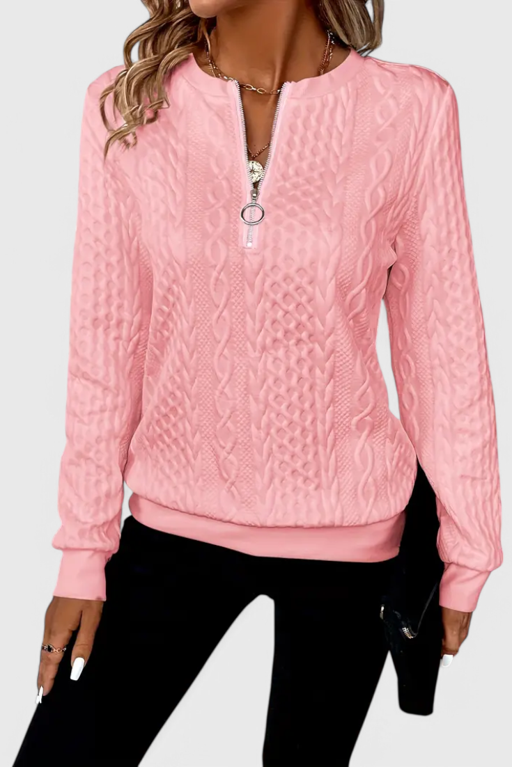 Lina - Jersey de Punto con Cremallera Suave Aviero Madrid