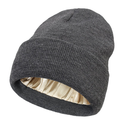 Luxe Satin-Lined Beanie – Elegant Winter Warmth for Hair Protection Grace & Willow Toronto