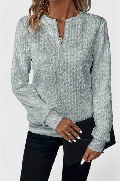 Lina - Jersey de Punto con Cremallera Suave Aviero Madrid