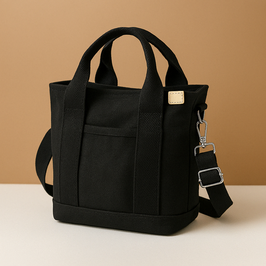 Canvas schoudertas met meerdere vakken voor dames | Nina Stilovero