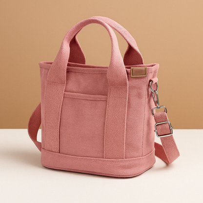 Canvas schoudertas met meerdere vakken voor dames | Nina Stilovero