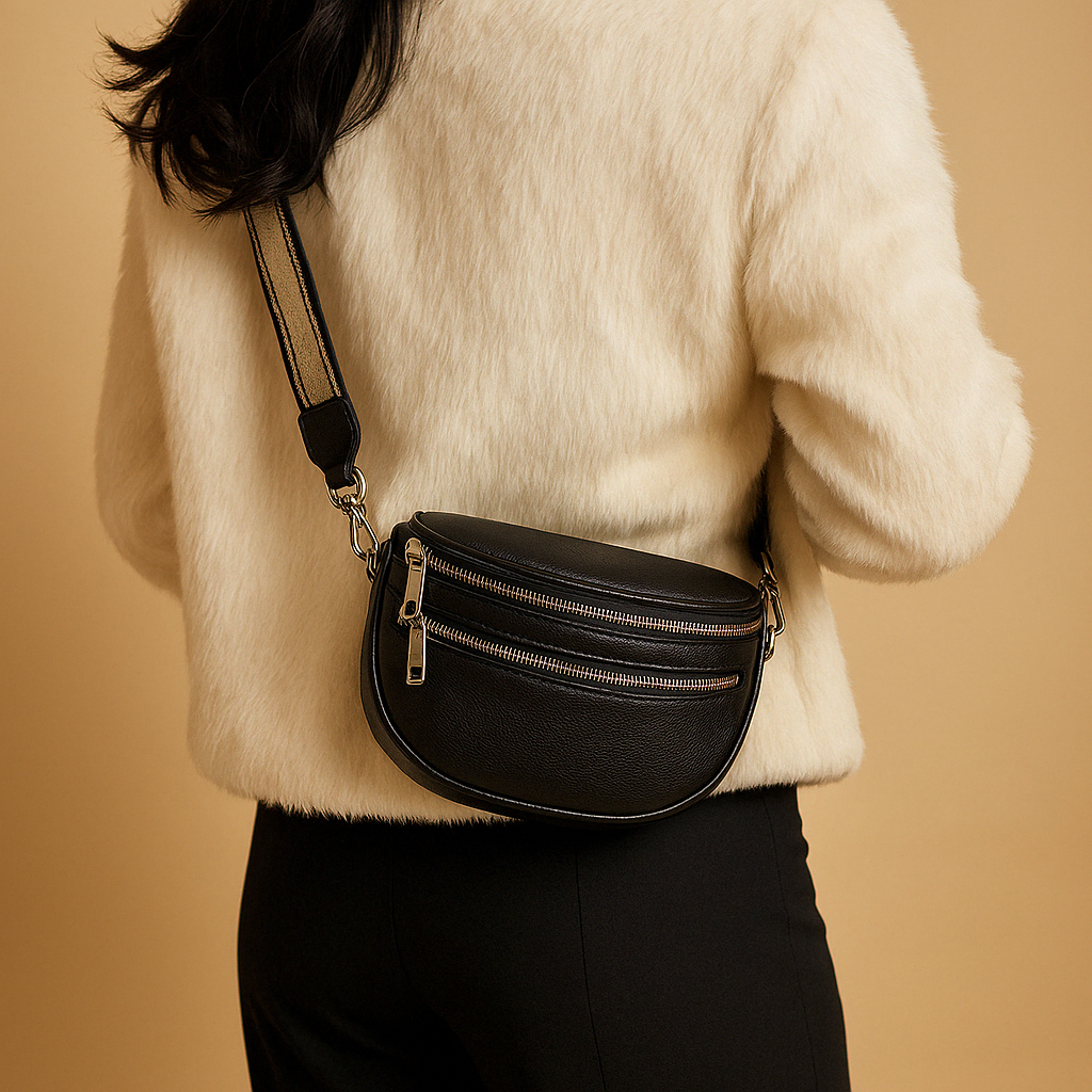 Crossbodytas met dubbele rits en tijdloos ontwerp voor dames | Romy Stilovero