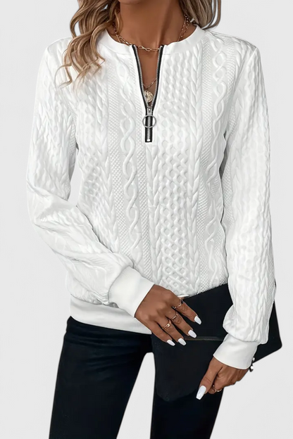 Lina - Jersey de Punto con Cremallera Suave Aviero Madrid