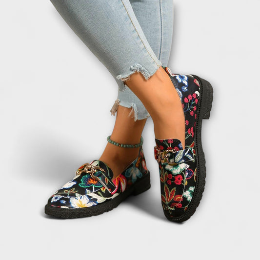 Orla – Mocasines Multicolores con Patrón de Flores Aviero Madrid