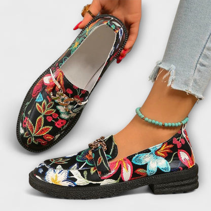 Orla – Mocasines Multicolores con Patrón de Flores Aviero Madrid