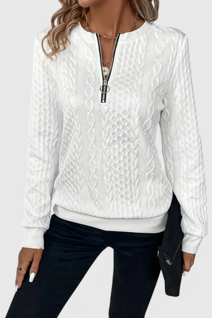 Lina - Jersey de Punto con Cremallera Suave Aviero Madrid