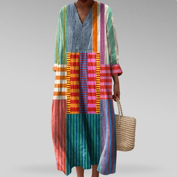 Carina - Elegante vestido geométrico Aviero Madrid