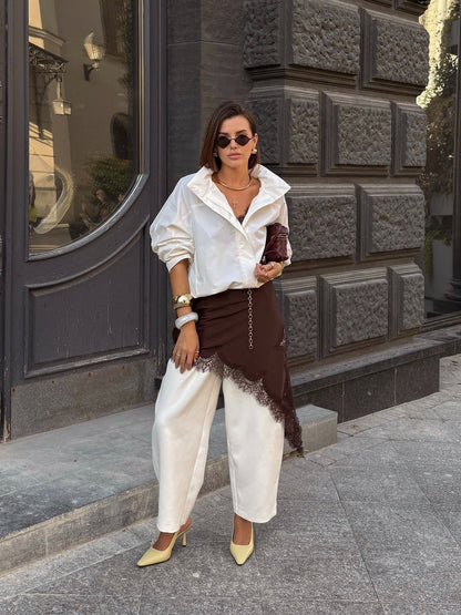 Alara – Vestido Asimétrico de Encaj Aviero Madrid