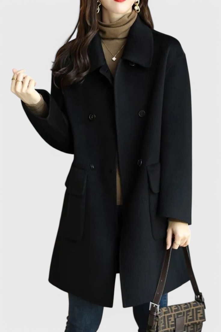 Dolores – Abrigo clásico de lana con doble botonadura Valera Madrid