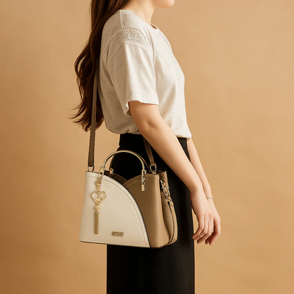 Schoudertas met geometrisch patroon en verstelbare riem voor dames | Elvira Stilovero