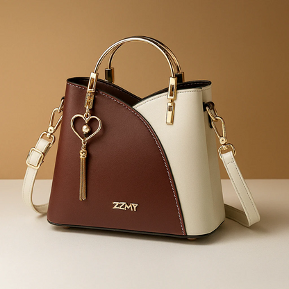 Schoudertas met geometrisch patroon en verstelbare riem voor dames | Elvira Stilovero