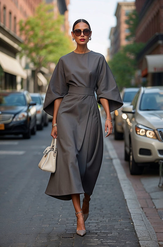 Vena - Vestido midi con cinturón Aura Sevilla